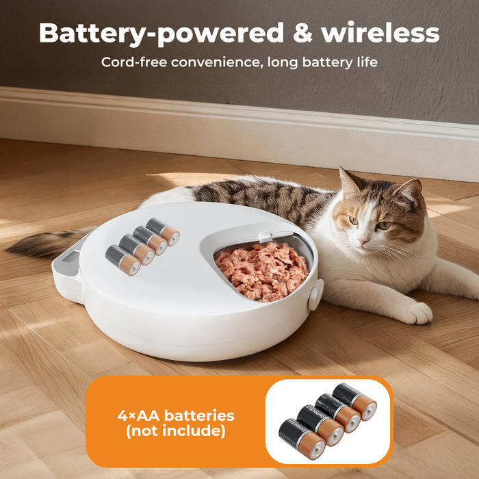 4 Meals Automatic Timer Pet Feeder Smart Chilled Wet Dry Food Dispenser