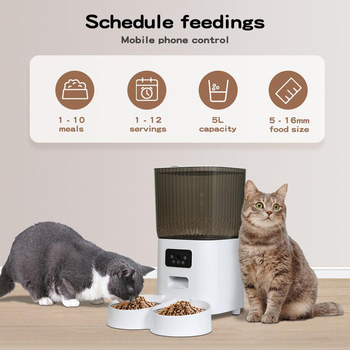 PaWz 5L Auto Pet Feeder Camera Smart Wi-Fi App Food Dispenser