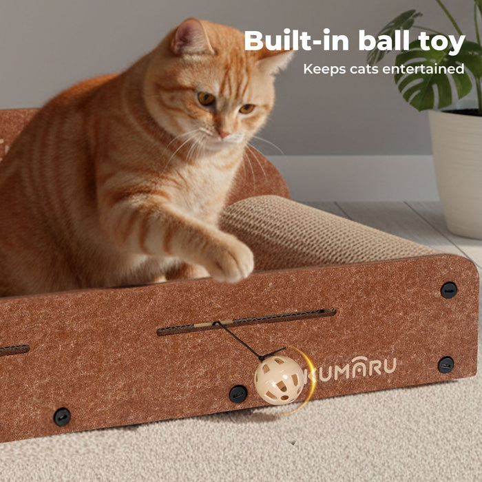 Cat Scratcher Scratching Board Corrugated Cardboard Scratch Bed Toy 2 Balls