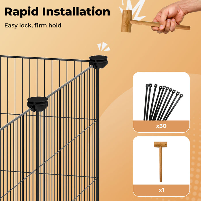 Pet Playpen Small Animals Guinea Pig Cage DIY  Exercise Fence 24 Panels Mat