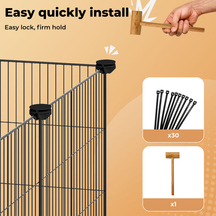 Pet Playpen Guinea Pig Rabbit Cage Small Animal DIY Fence 36 Panels Mat