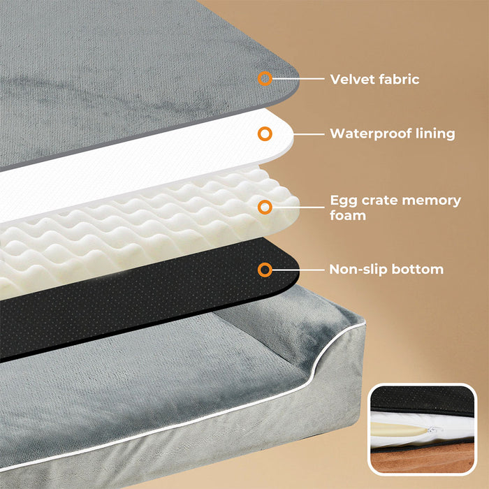 Orthopedic Dog Bed with Memory Foam Cushion - Washable Cover