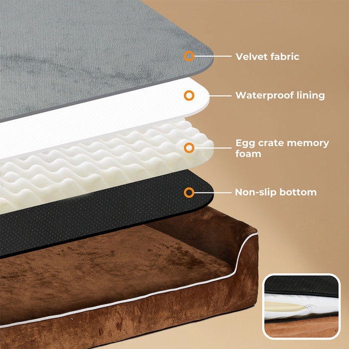 Orthopedic Dog Bed with Memory Foam Cushion - Washable Cover