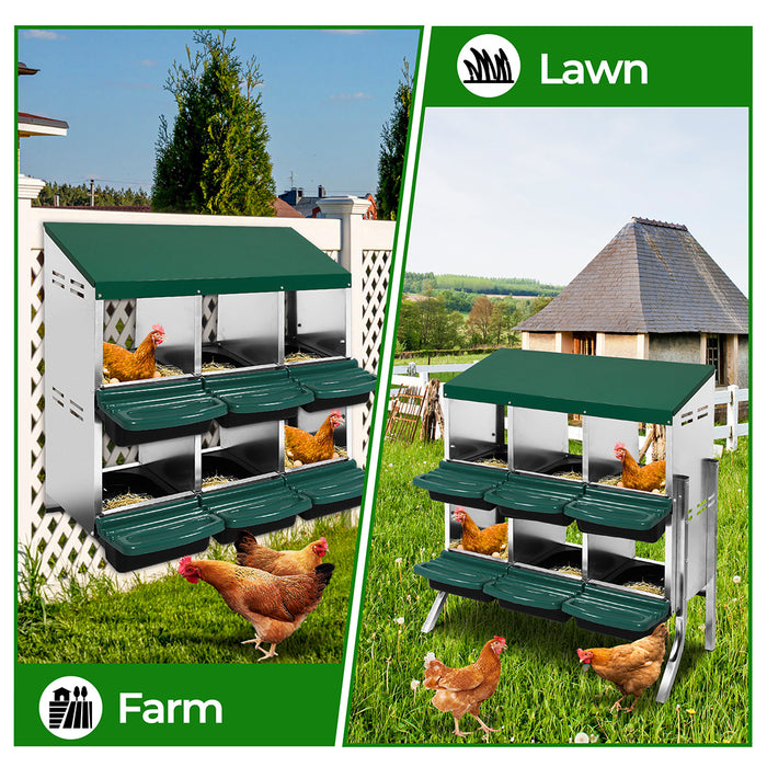 Pawz Chicken Hen Coop Hutch 3 Hole Inside Outside Roll Away Lay Egg Nesting Box