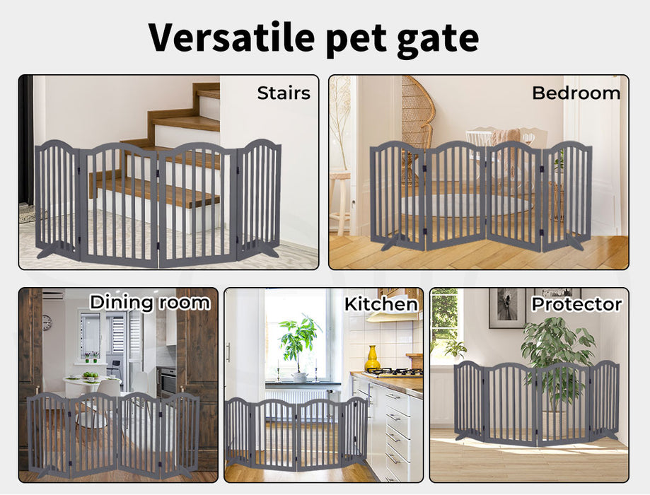 PaWz Freestanding Wooden Pet Gate Door 3/4 Panels