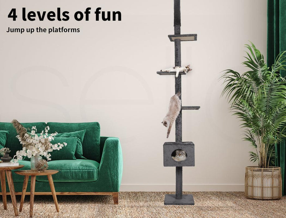 PaWz Cat Scratching Post Tree Beige - petpawz.com.au