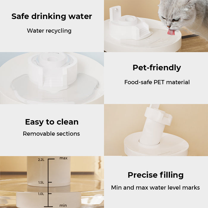 Pawz LED Automatic Electric Pet Water Fountain Dog Cat Drinking Dispenser 2.2L - petpawz.com.au