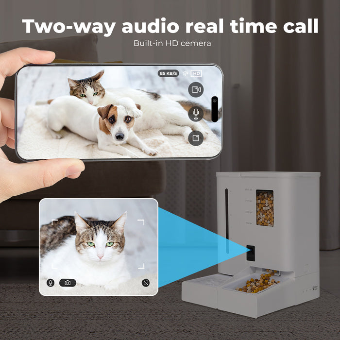 Pawz 2-in-1 Automatic Pet Cat Dog Feeder Water Set WiFi Smart Camera Record App