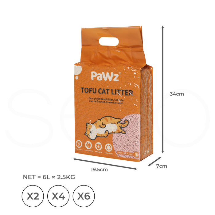 PaWz Tofu Cat Litter Clumping Flushable Peach Scent