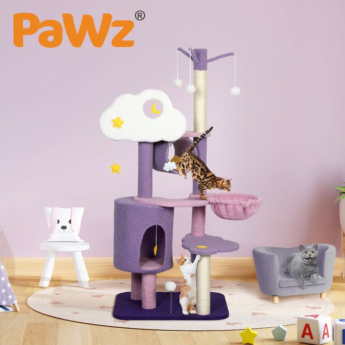 PaWz Cat Tree Condo Scratching Post Multi-Level - Purple