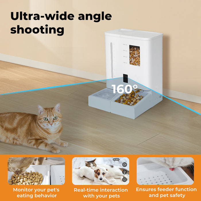 Pawz 2-in-1 Automatic Pet Cat Dog Feeder Water Set WiFi Smart Camera Record App