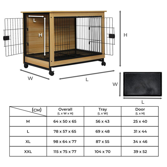 PaWz Premium Wooden Wire Dog Kennel