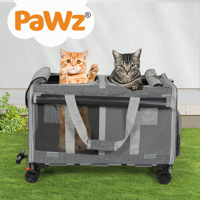 Pawz Pet Carrier 4 Wheel Portable Rolling Foldable Dog Cat Travel Bag Max 50kg