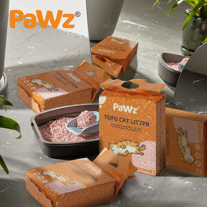 PaWz Tofu Cat Litter Clumping Flushable Peach Scent