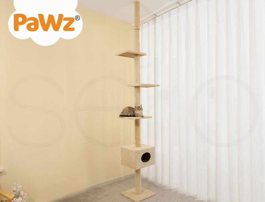 PaWz Cat Scratching Post Tree Beige - petpawz.com.au