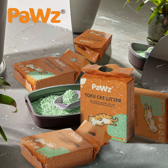 PaWz Tofu Cat Litter Clumping Flushable Green Tea Scent - petpawz.com.au