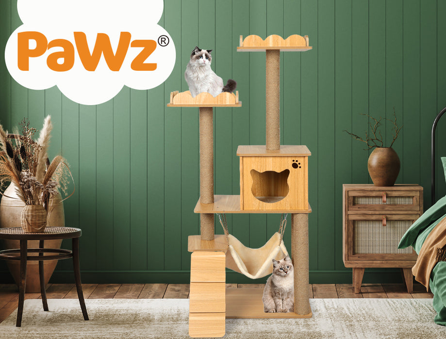 PaWz Cat Tree Scratching Post With Hammock