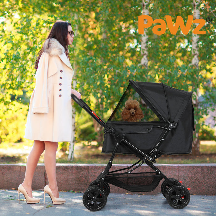 PaWz Pet Dog Stroller Pram 4 Wheels