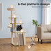 Wooden cat tree 6 tier platforms 