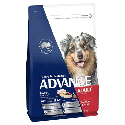 Advance Dog Adult Medium Breed Turkey with Rice 15kg - petpawz.com.au