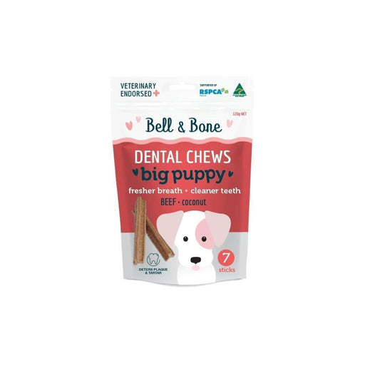 Bell & Bone - Big Puppy Dental Chews - Beef (4 Pack 28 Sticks) - petpawz.com.au