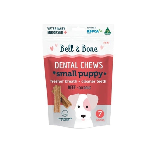 Bell & Bone - Small Puppy Dental Chews - Beef ( 4 Pack 28 sticks ) - petpawz.com.au