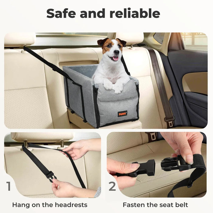 Console Dog Car Seat with Belt – Small Pet Safe