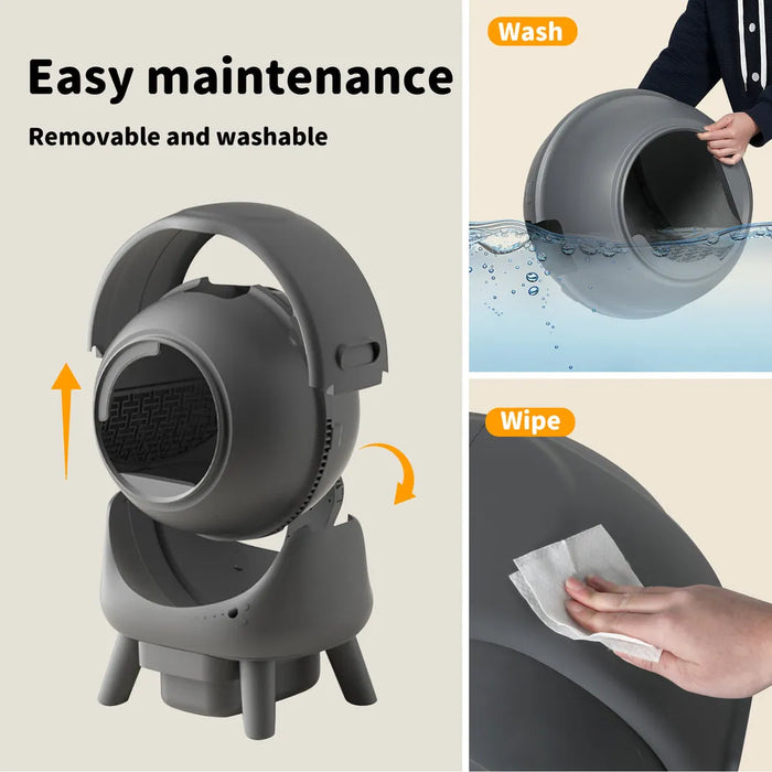 easy to maintain auto clean kitty litter box