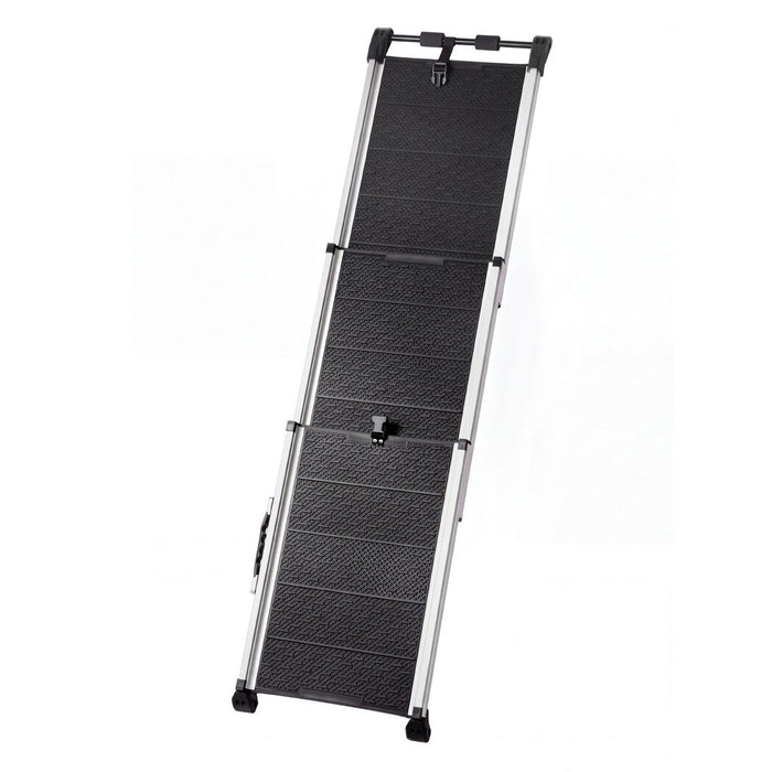 Dog Ramp Foldable Extendable with Reflective Strips Non Slip for Car Black