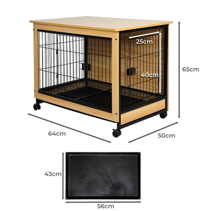 PaWz Premium Wooden Wire Dog Kennel