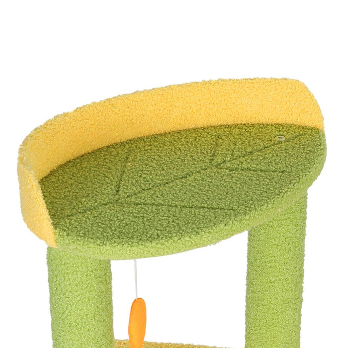 PaWz Cat Tree Two-Levels - Green 100cm - petpawz.com.au