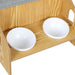 PaWz Wooden House Cat Elevated Double Feeder - petpawz.com.au