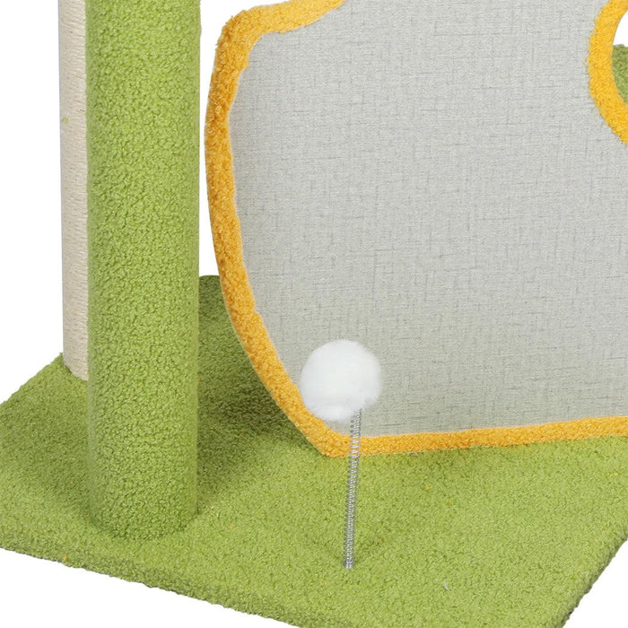 PaWz Cat Tree Two-Levels - Green 100cm - petpawz.com.au