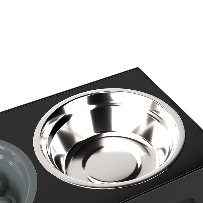 Elevated Pet Feeder 3 Bowl Food Water Dog Adjustable Height Raised Stand