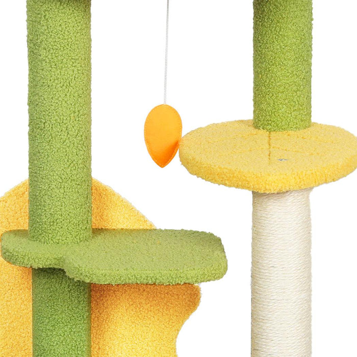 PaWz Cat Tree Two-Levels - Green 100cm - petpawz.com.au