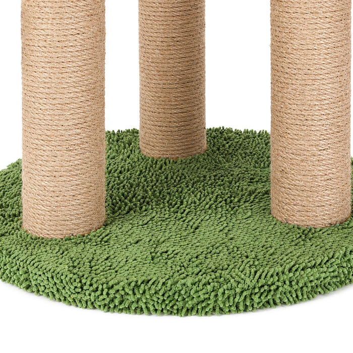 Cat Scratching Post 3 Heights Sisal Balls for Indoor Kitten Adult Green