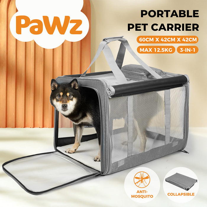 Pawz Pet Carrier Foldable Dog Cat Soft Crate Travel Cage Portable Bag Kennel