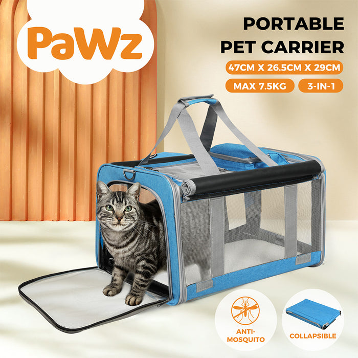 Pawz Pet Carrier Foldable Dog Cat Soft Crate Travel Cage Portable Bag Kennel