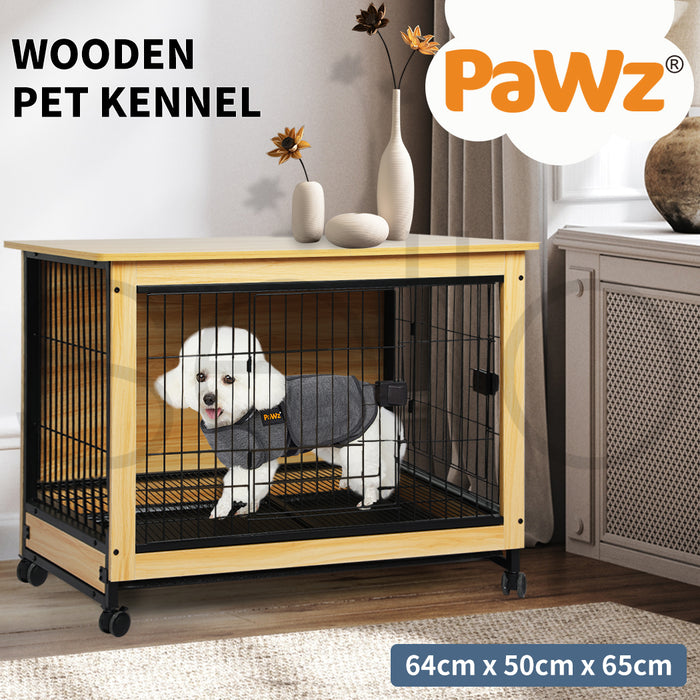 PaWz Premium Wooden Wire Dog Kennel