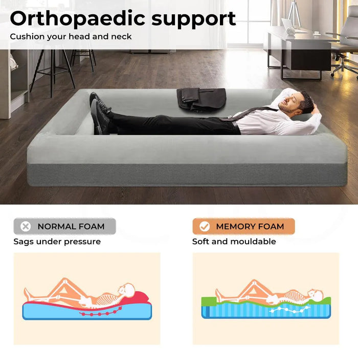 Man relaxing on giant human sized dog bed​