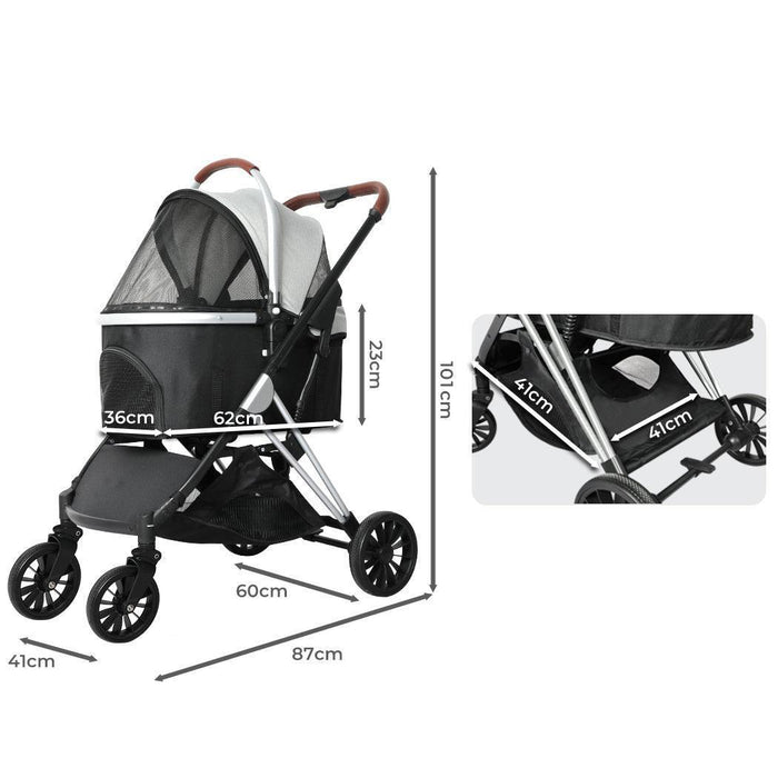 PaWz 4 Wheels Pet Stroller Deluxe