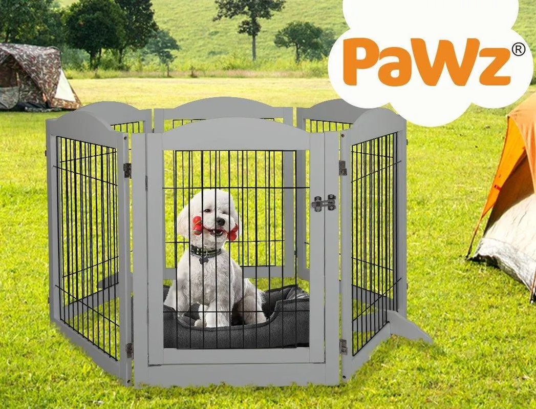 PaWz 6 Panels Pet Playpen Pet Gate —