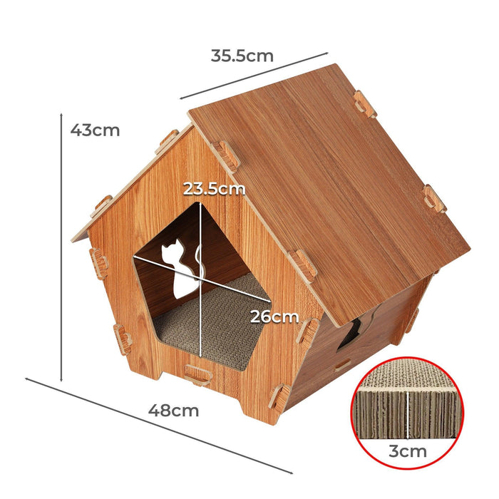 PaWz Cat Scratching Board Corrugated Cardboard - House - petpawz.com.au