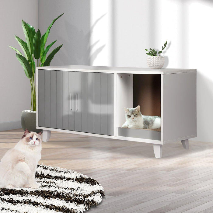PaWz Enclosed Hooded Cat Litter Box Furniture House - petpawz.com.au