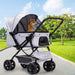 PaWz Pet Dog Stroller Pram 4 Wheels - Grey - petpawz.com.au