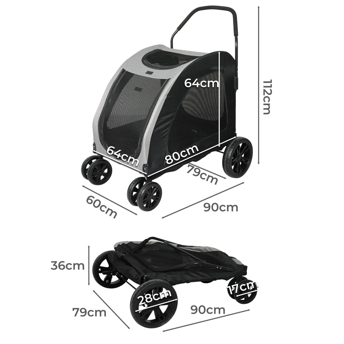 PaWz Pet Stroller 4 Wheel —