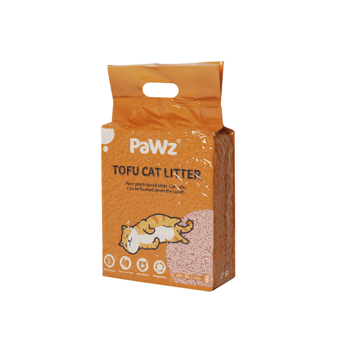 PaWz Tofu Cat Litter Peach Clumping Flushable - petpawz.com.au