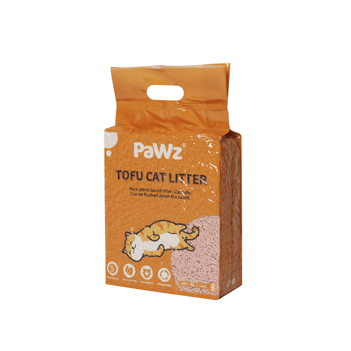 PaWz Tofu Cat Litter Peach Clumping Flushable - petpawz.com.au