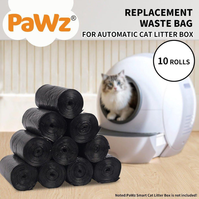 PaWz 10 Rolls Waste Bag Replacement Refill For PaWz Automatic Cat Litter Box - petpawz.com.au