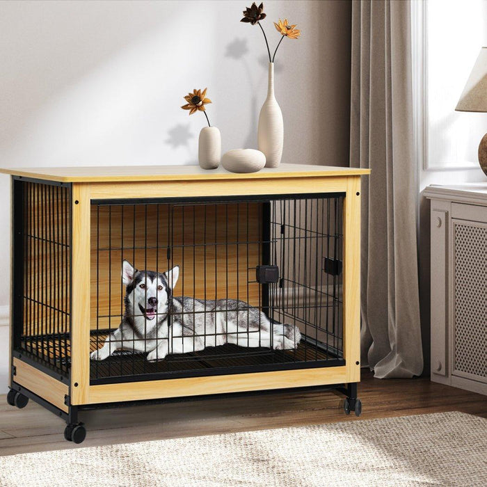 PaWz Wooden Wire Dog Kennel - petpawz.com.au